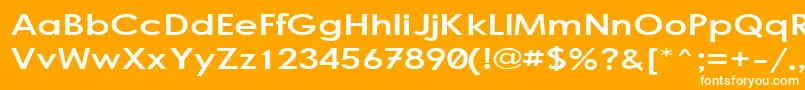 フォントBogStandard – オレンジの背景に白い文字