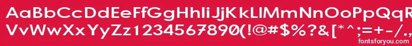 フォントBogStandard – 赤い背景に白い文字