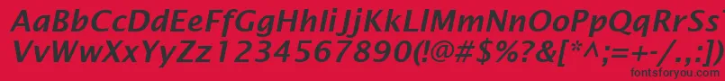 LucidaSansDemiboldItalic Font – Black Fonts on Red Background