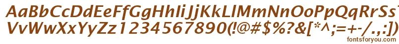 LucidaSansDemiboldItalic-Schriftart – Braune Schriften auf weißem Hintergrund