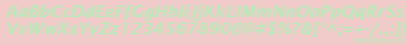 LucidaSansDemiboldItalic Font – Green Fonts on Pink Background