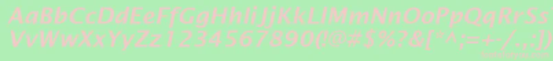 LucidaSansDemiboldItalic Font – Pink Fonts on Green Background