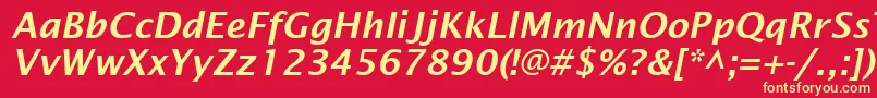 LucidaSansDemiboldItalic Font – Yellow Fonts on Red Background