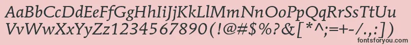 MendozaromanstdBookitalic Font – Black Fonts on Pink Background