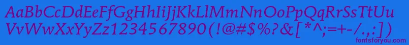 MendozaromanstdBookitalic Font – Purple Fonts on Blue Background