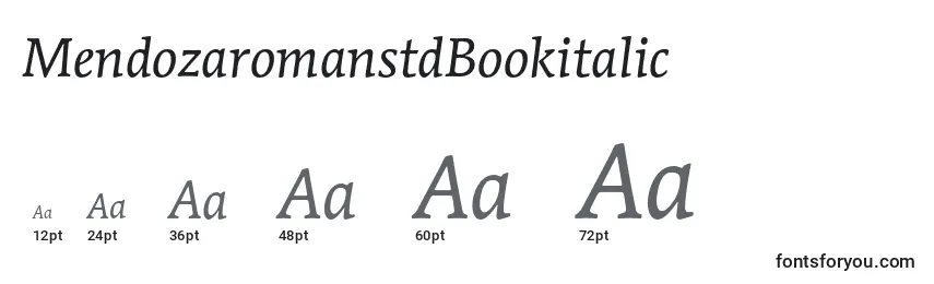 Размеры шрифта MendozaromanstdBookitalic