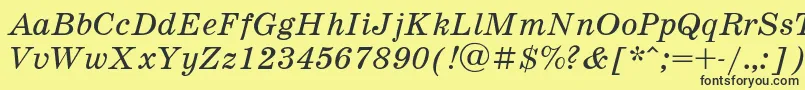 Schooli-fontti – mustat fontit keltaisella taustalla