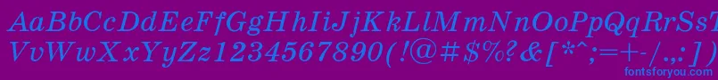 Schooli-fontti – siniset fontit violetilla taustalla