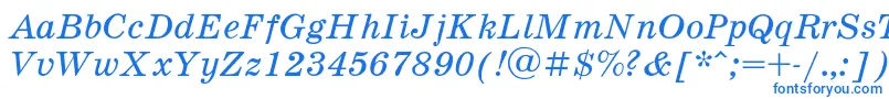 Schooli-fontti – siniset fontit valkoisella taustalla