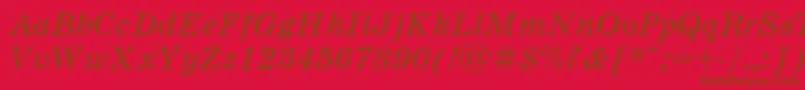 Schooli-fontti – ruskeat fontit punaisella taustalla