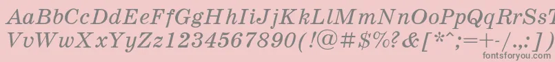 Schooli-fontti – harmaat kirjasimet vaaleanpunaisella taustalla