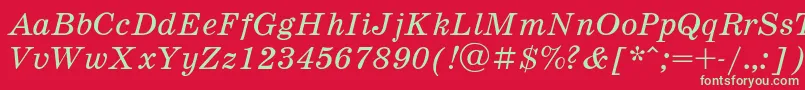 Schooli Font – Green Fonts on Red Background