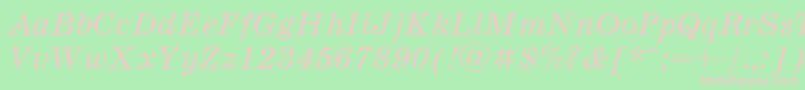 Schooli-fontti – vaaleanpunaiset fontit vihreällä taustalla