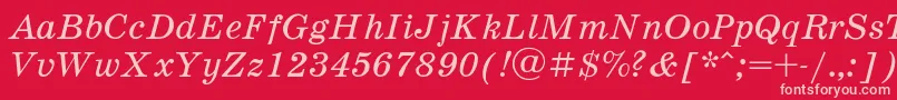 Schooli-fontti – vaaleanpunaiset fontit punaisella taustalla