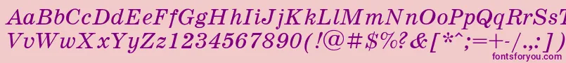 Schooli-Schriftart – Violette Schriften auf rosa Hintergrund
