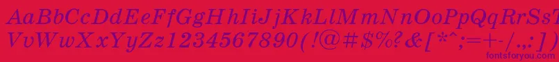 Schooli-Schriftart – Violette Schriften auf rotem Hintergrund