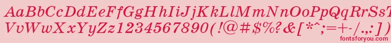 Schooli-fontti – punaiset fontit vaaleanpunaisella taustalla