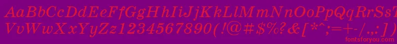 Schooli-Schriftart – Rote Schriften auf violettem Hintergrund