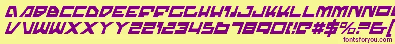 TrajiaItalic Font – Purple Fonts on Yellow Background