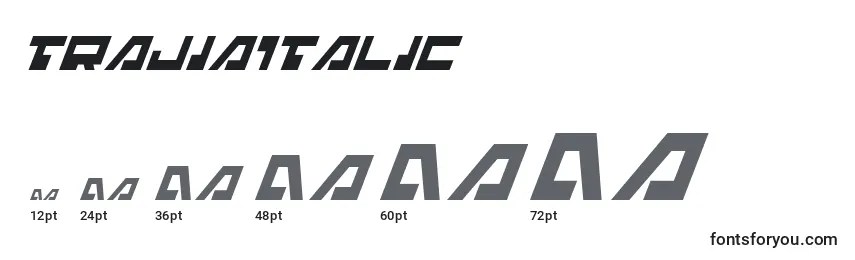 TrajiaItalic Font Sizes