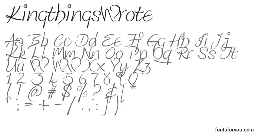 Schriftart KingthingsWrote – Alphabet, Zahlen, spezielle Symbole