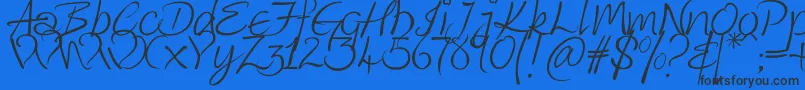 KingthingsWrote Font – Black Fonts on Blue Background