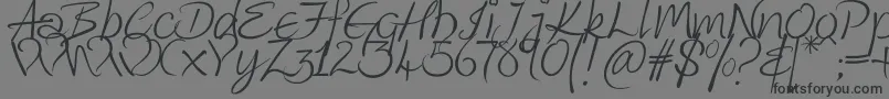 KingthingsWrote-fontti – mustat fontit harmaalla taustalla