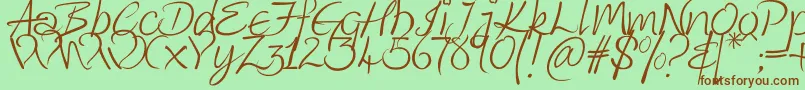 KingthingsWrote Font – Brown Fonts on Green Background