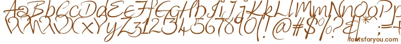 Шрифт KingthingsWrote – коричневые шрифты на белом фоне