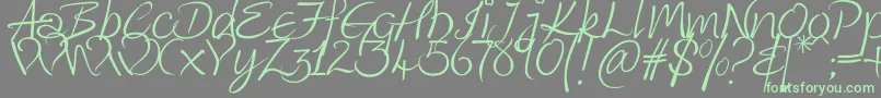 KingthingsWrote Font – Green Fonts on Gray Background