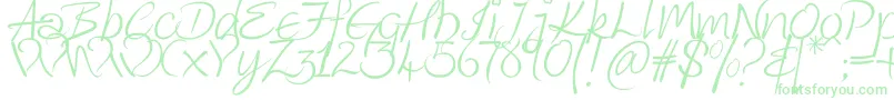 KingthingsWrote Font – Green Fonts on White Background