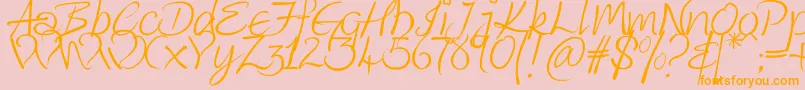 KingthingsWrote Font – Orange Fonts on Pink Background