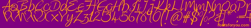 KingthingsWrote Font – Orange Fonts on Purple Background