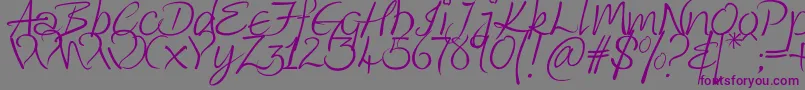 KingthingsWrote Font – Purple Fonts on Gray Background