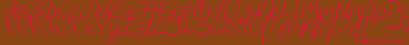 KingthingsWrote Font – Red Fonts on Brown Background