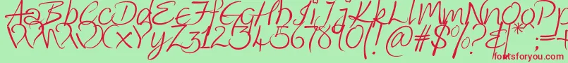 KingthingsWrote Font – Red Fonts on Green Background