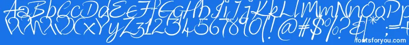 KingthingsWrote Font – White Fonts on Blue Background