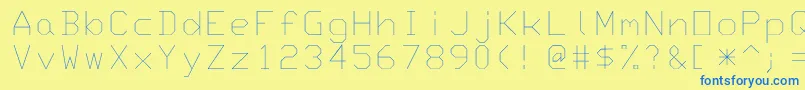 Monotxt-Schriftart – Blaue Schriften auf gelbem Hintergrund