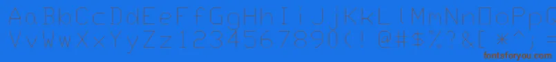 Monotxt-Schriftart – Braune Schriften auf blauem Hintergrund