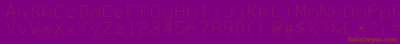 Monotxt-Schriftart – Braune Schriften auf violettem Hintergrund