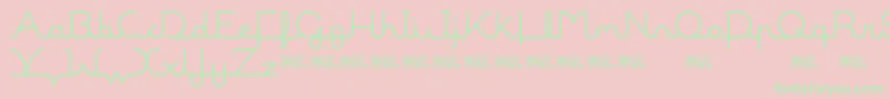 フォントMalineBookDemo – ピンクの背景に緑の文字