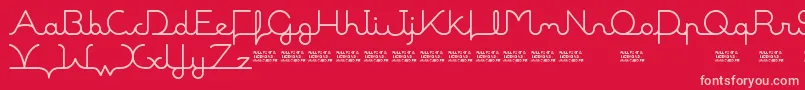 Czcionka MalineBookDemo – różowe czcionki na czerwonym tle