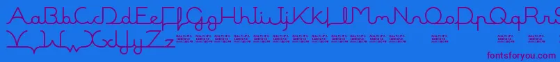 MalineBookDemo-Schriftart – Violette Schriften auf blauem Hintergrund