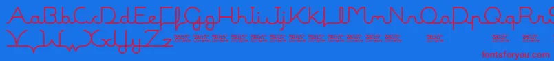 フォントMalineBookDemo – 赤い文字の青い背景