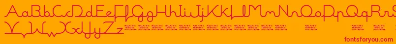 MalineBookDemo-Schriftart – Rote Schriften auf orangefarbenem Hintergrund
