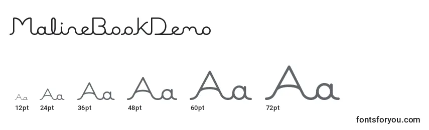 Размеры шрифта MalineBookDemo