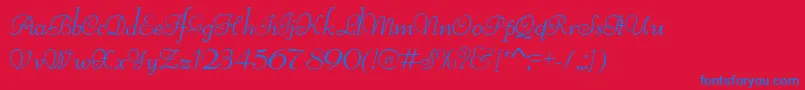 Шрифт ReliantLimitedFreeVersion – синие шрифты на красном фоне