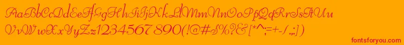 フォントReliantLimitedFreeVersion – オレンジの背景に赤い文字