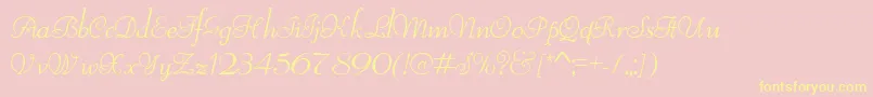 ReliantLimitedFreeVersion-Schriftart – Gelbe Schriften auf rosa Hintergrund