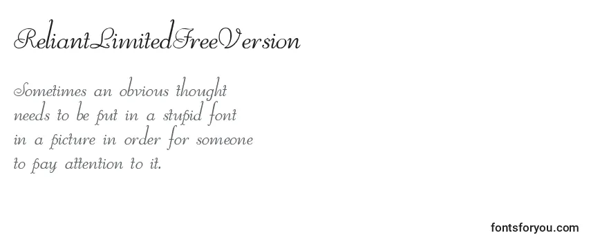 Review of the ReliantLimitedFreeVersion (66985) Font